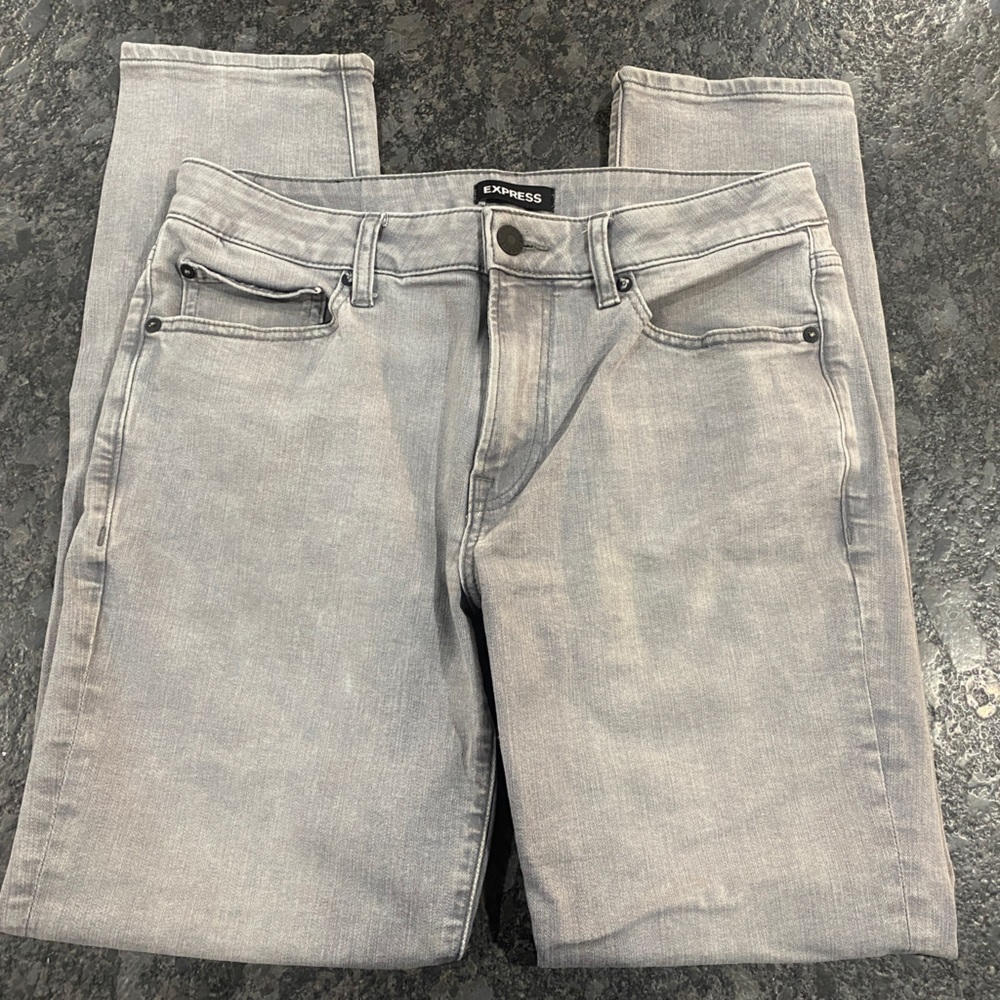 Express light gray jeans, slim fit, 31x32
